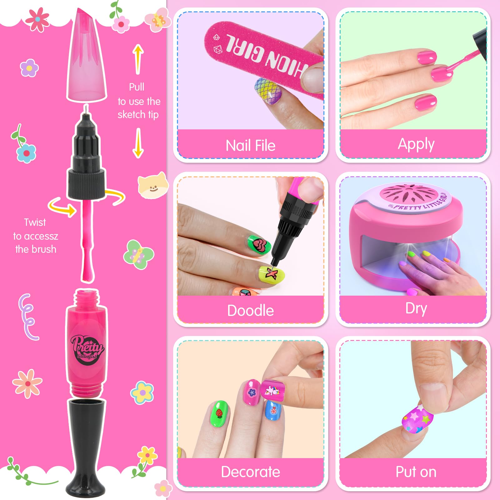BATTOP fake nails princess-style design for dress-up fun