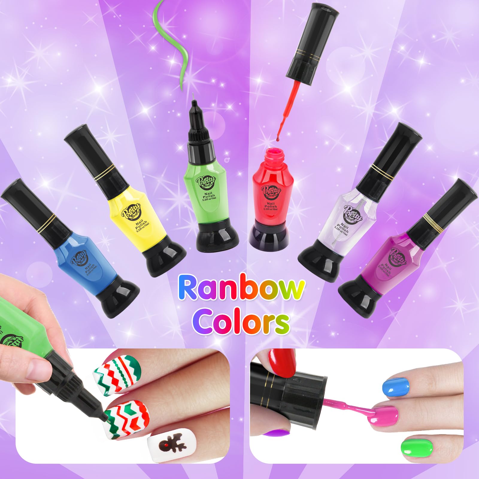 BATTOP multicolor polish bottles arranged for easy color matching