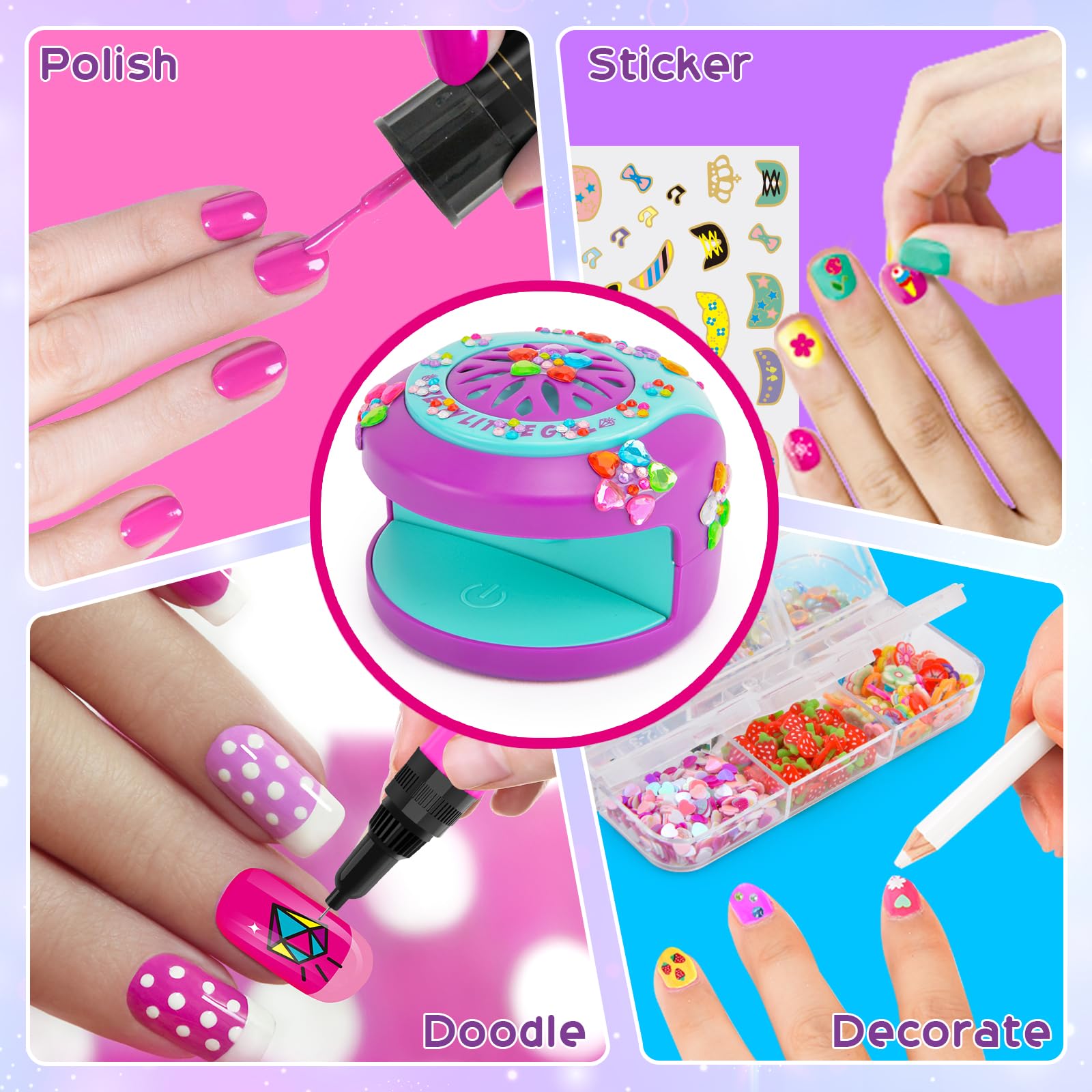 BATTOP glitter polish set with vibrant colors for playful nail art