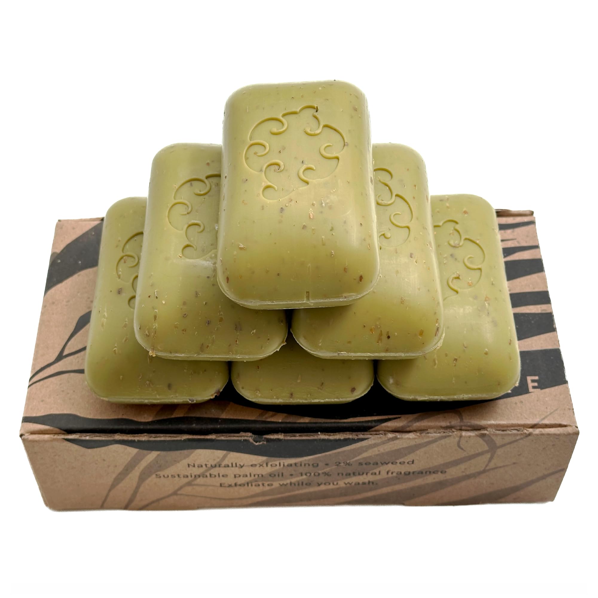 Baudelaire seaweed particles close-up show natural exfoliation for smoother skin.