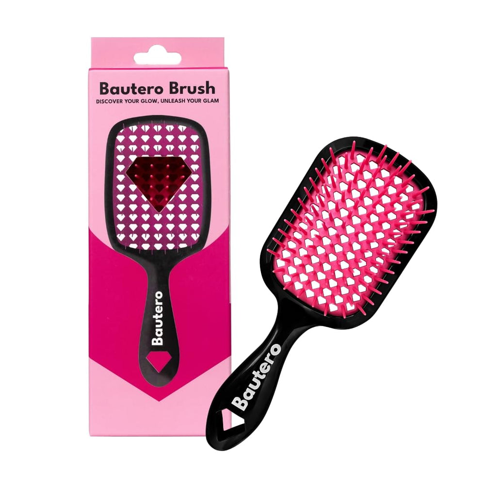 Bautero Brush Detangler on wet hair for painless detangling.