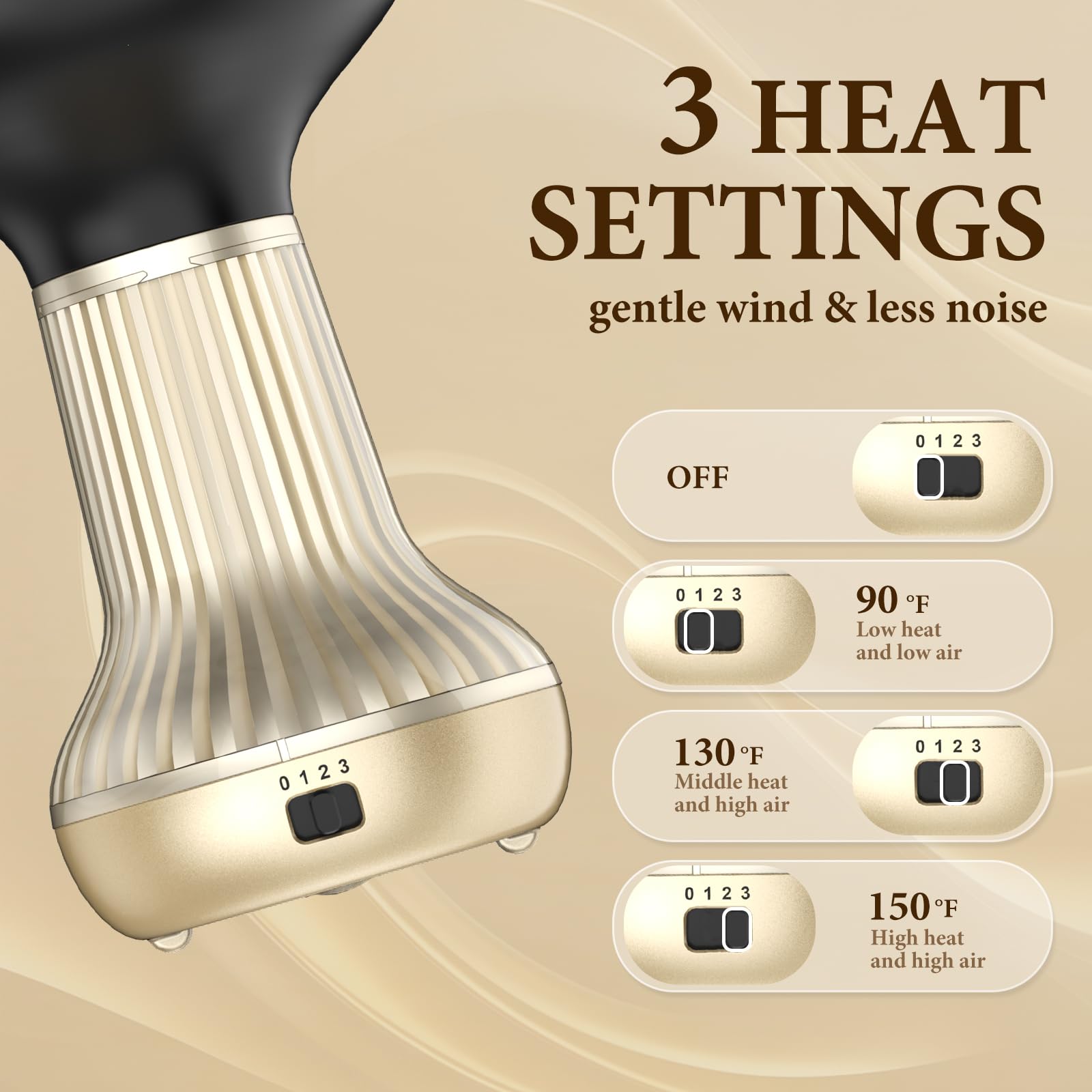 Bautia diffuser hair dryer demonstrates fast-drying power for quick blowouts.