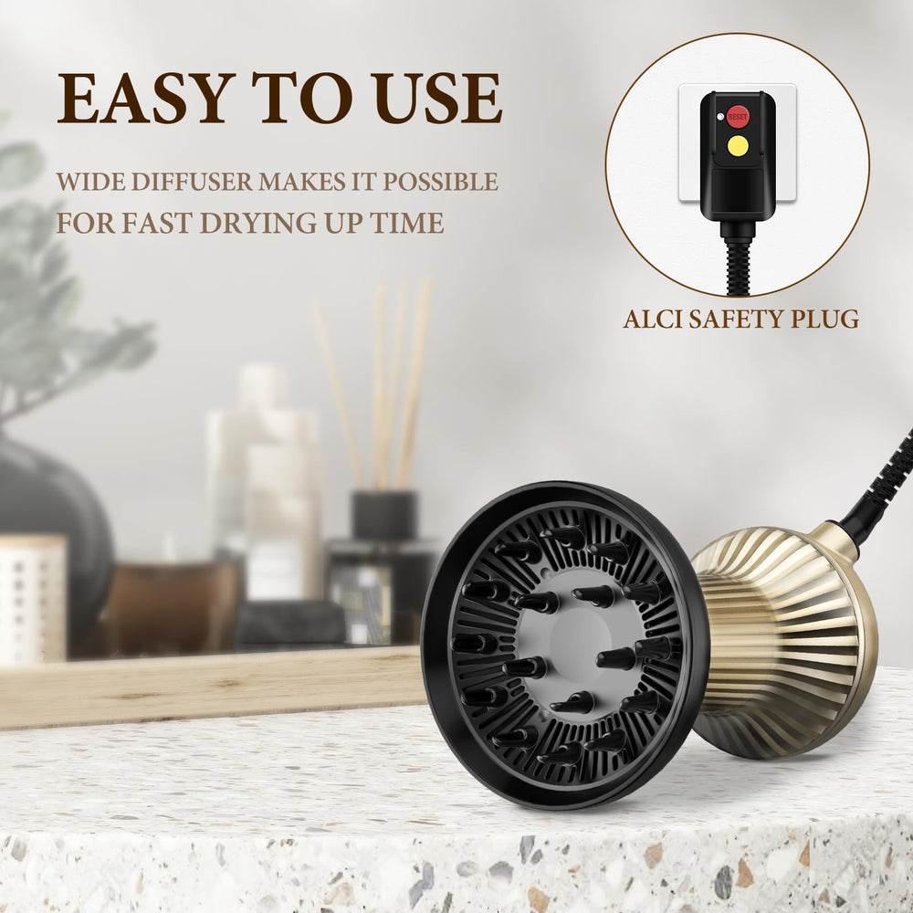 Bautia diffuser hair dryer in use creating waves and curls with even airflow.