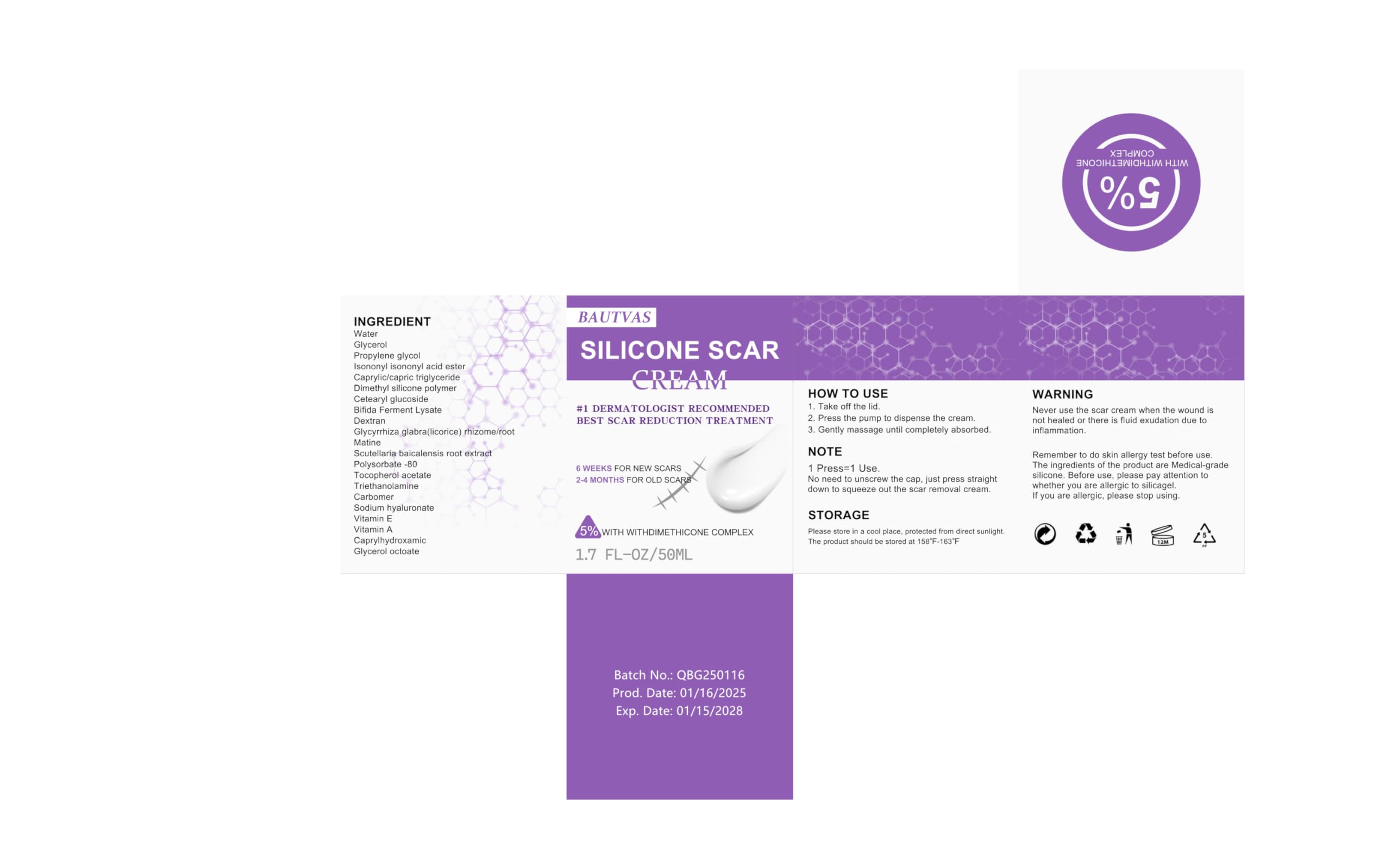 BAUTVAS packaging box shows clear usage and safety details.
