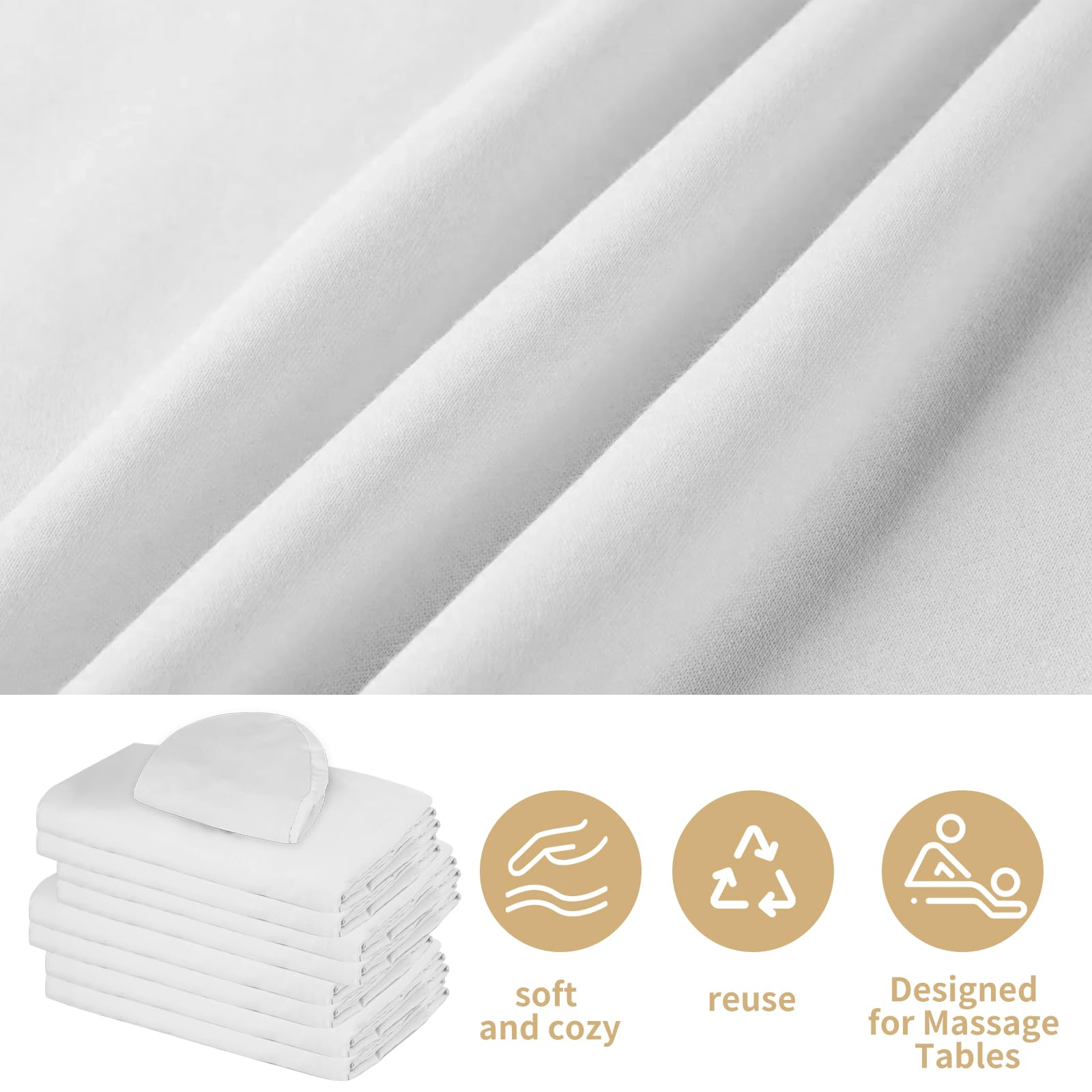 Bavlesfuire white smooth finish massage sheets conveying a clean, professional spa look
