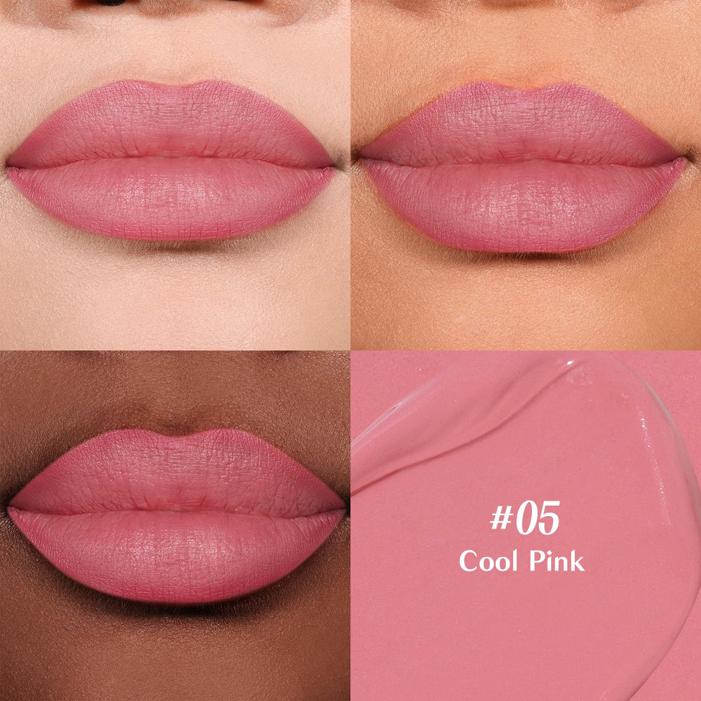 Bayfree lip swatches on skin show rich pigment payoff.