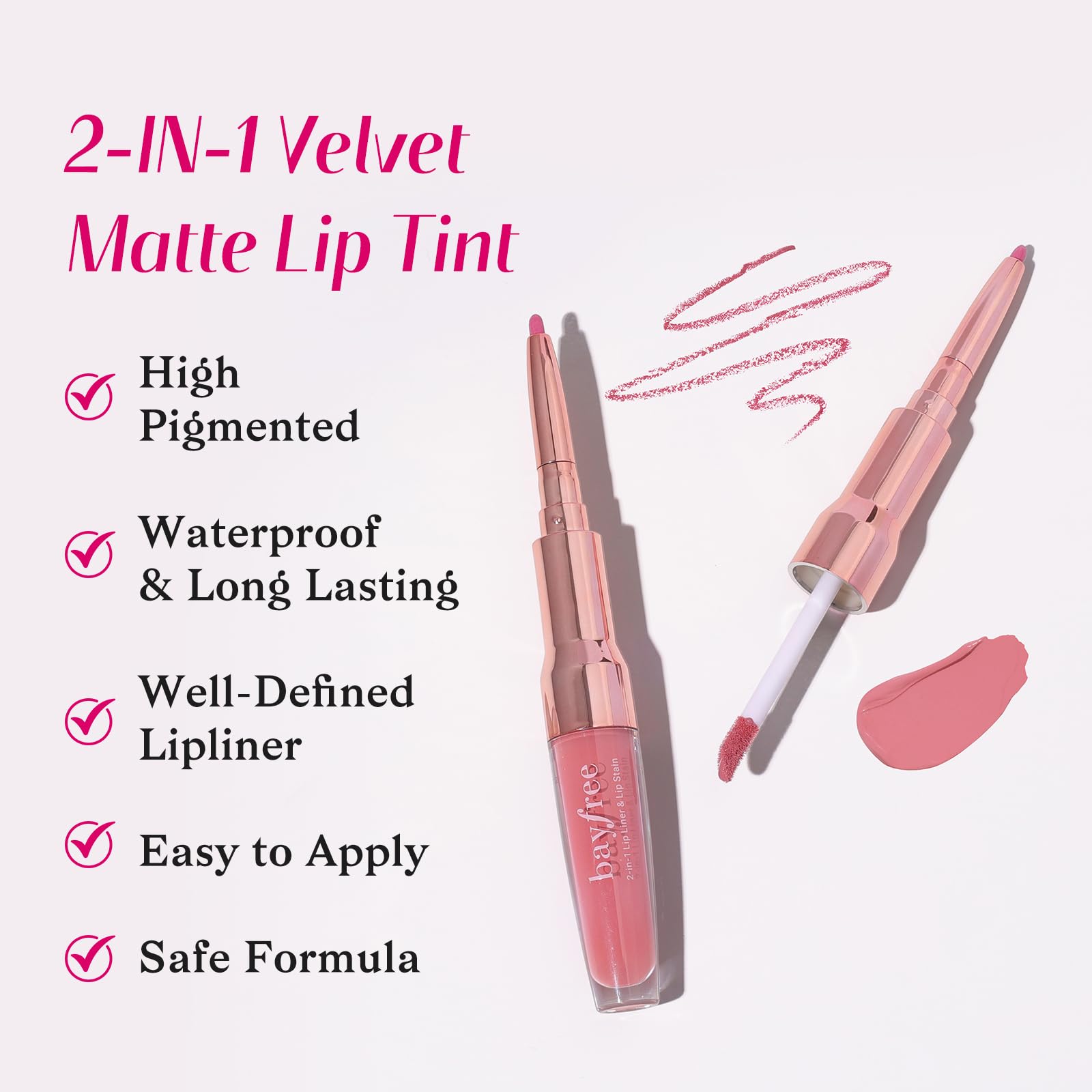 Bayfree lip liner-stain pencil tip ready for precise outlining.