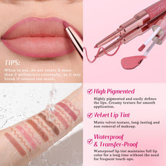 Bayfree creamy lip liner-stain texture swatch demonstrates smooth glide.