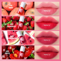 bayfree Lip Tint Stain Set lip application demonstrates transfer-proof and long-lasting finish