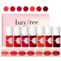 bayfree lip tint stain set packaging shows a compact travel-friendly case for on-the-go color