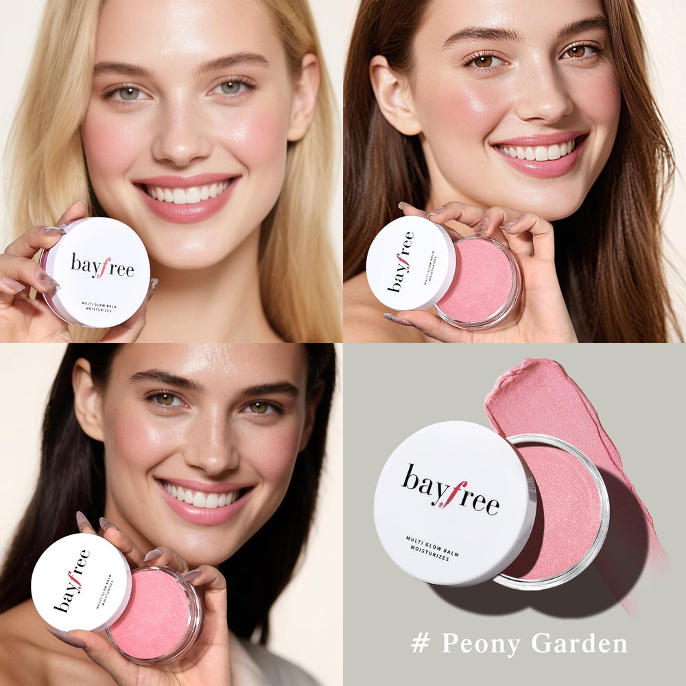 bayfree Multi Glow Balm cheek blend swatch demonstrates buildable color