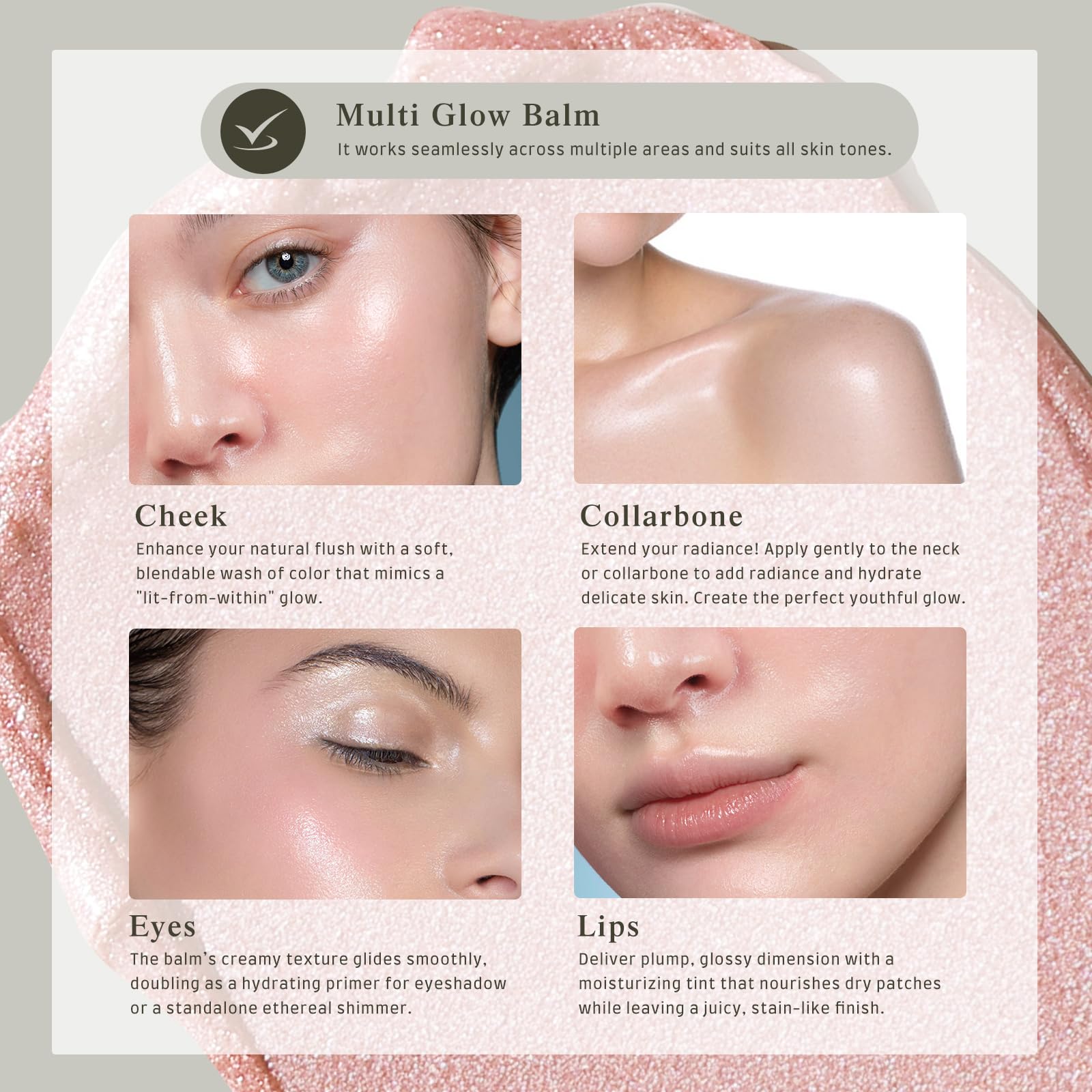 bayfree Multi Glow Balm creamy texture for easy blendability