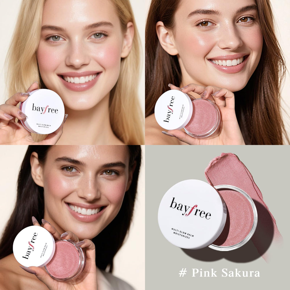 bayfree Multi Glow Balm tono rosado para un resplandor sutil en la piel.