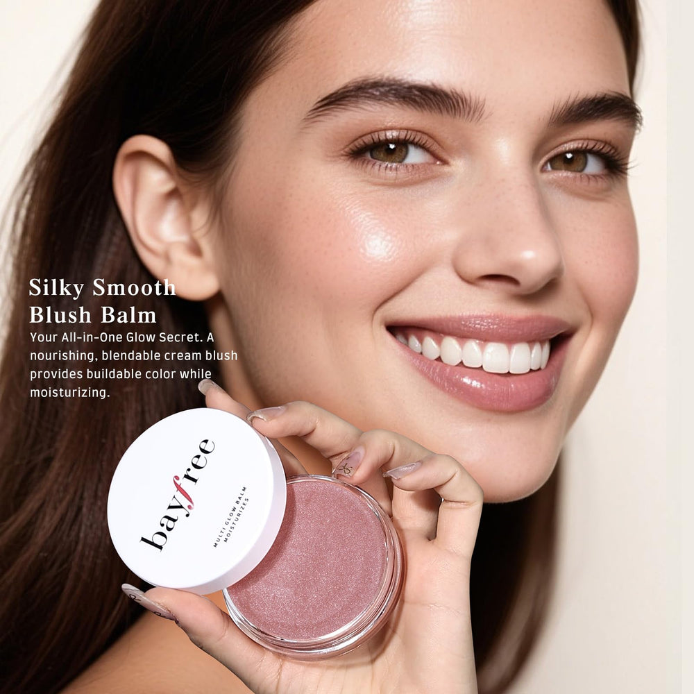 Bayfree Multi Glow Balm in a vanity setup for easy daily use.