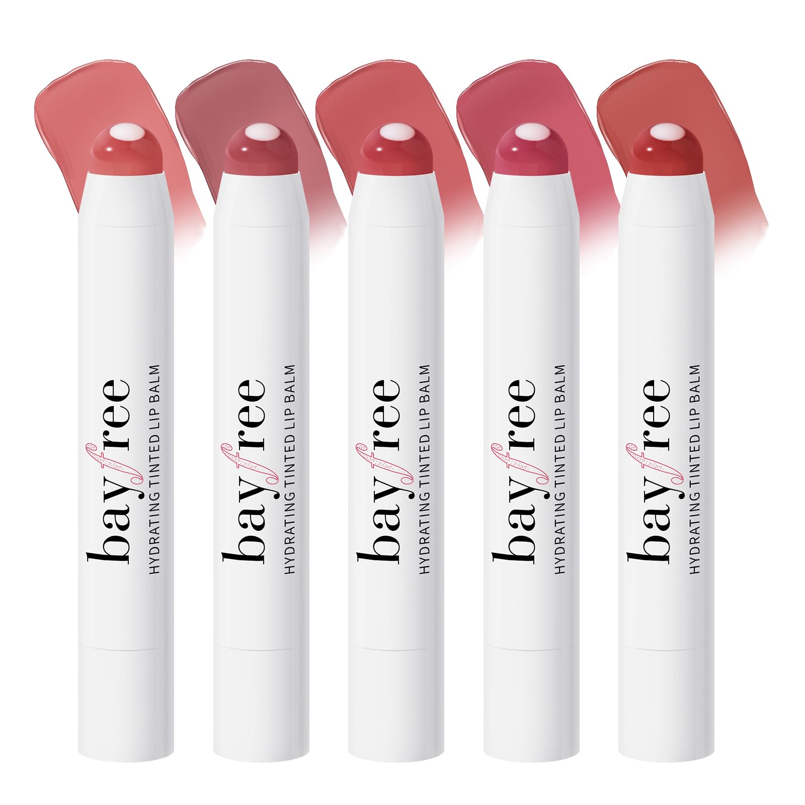 bayfree tinted lip balm plumper pump application showcases portable lip color on the go