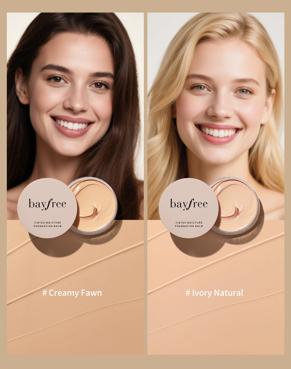 bayfree foundation balm texture detail showcasing smooth, blendable consistency