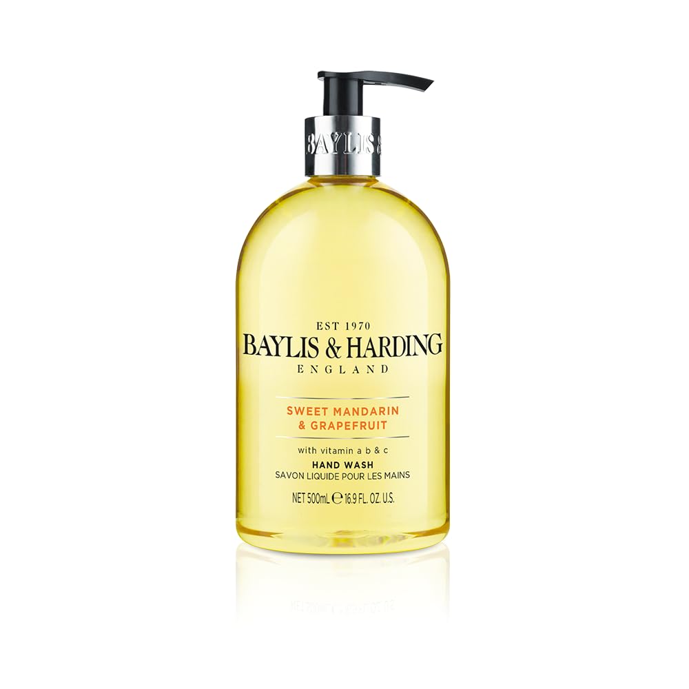 Baylis & Harding Sweet Mandarin Grapefruit bottle highlights luxurious fragrance for home use