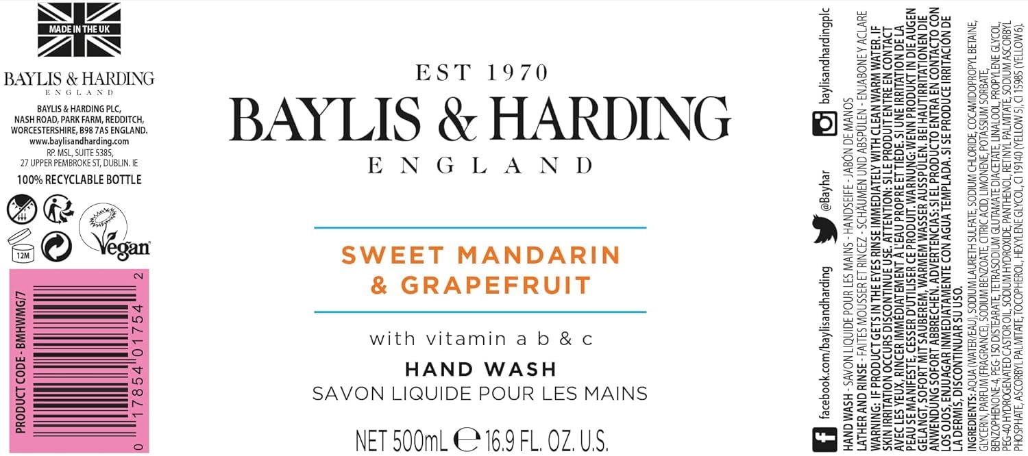 Ingredients icon emphasizing natural extracts and citrus fragrance from Baylis & Harding