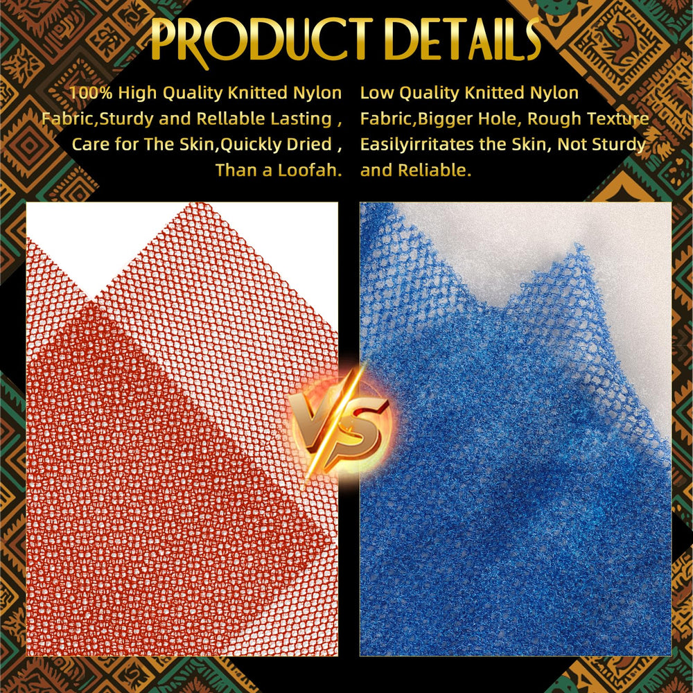 Baypearl African net sponge brown front view complements versatile bathroom tools.
