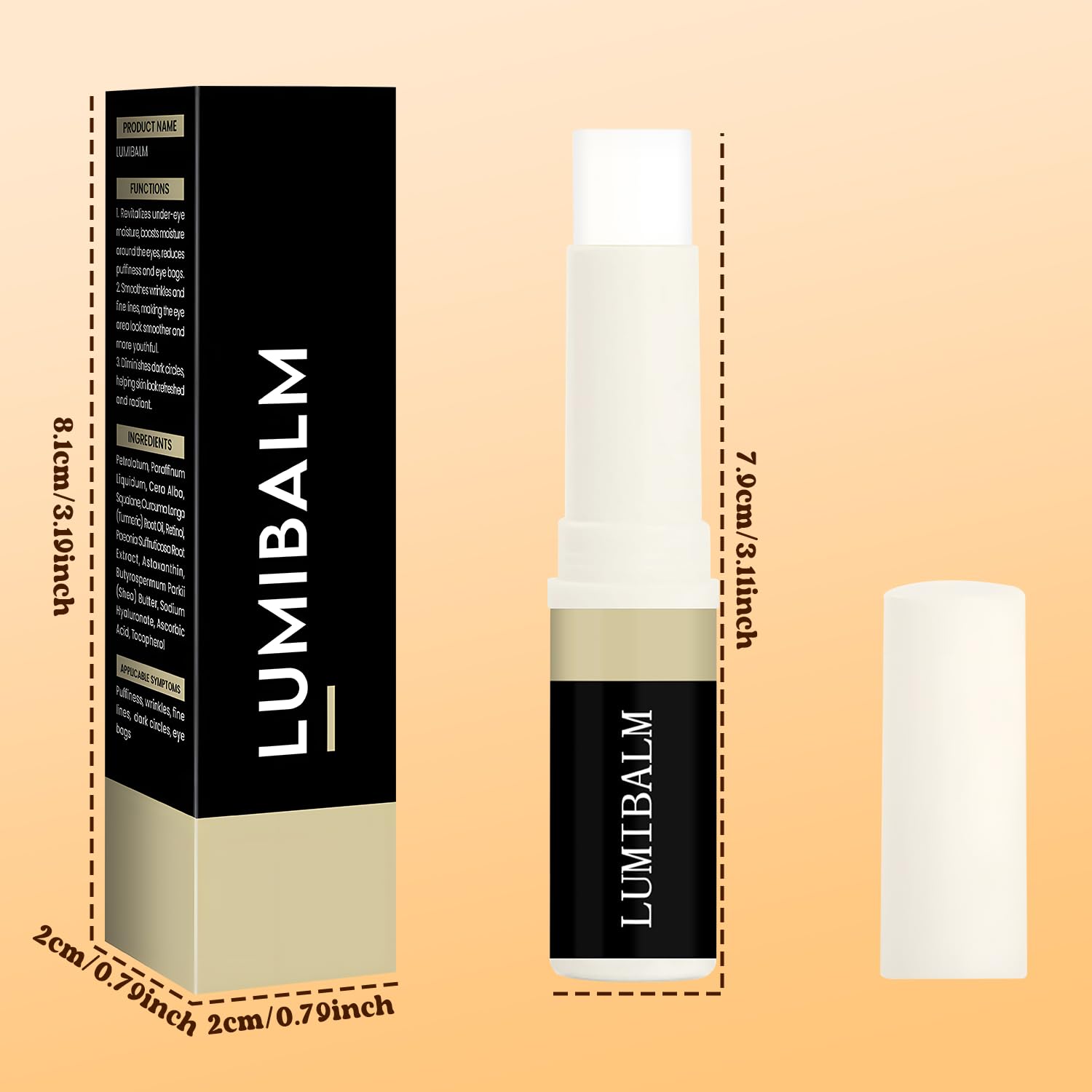 Baysea Lumibalm in-use scene showing bright eye appearance after use
