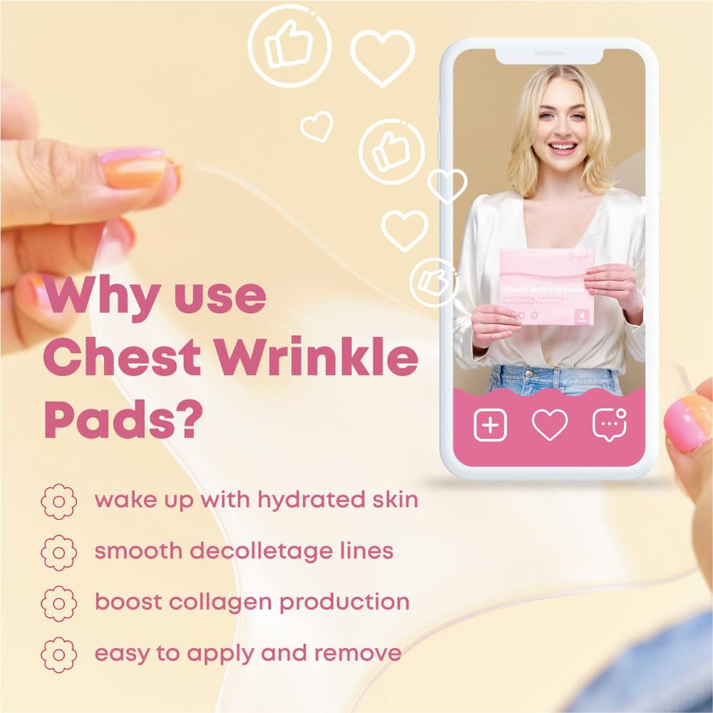 Bayside chest wrinkle pads on skin – instant smoothing and comfortable wear.