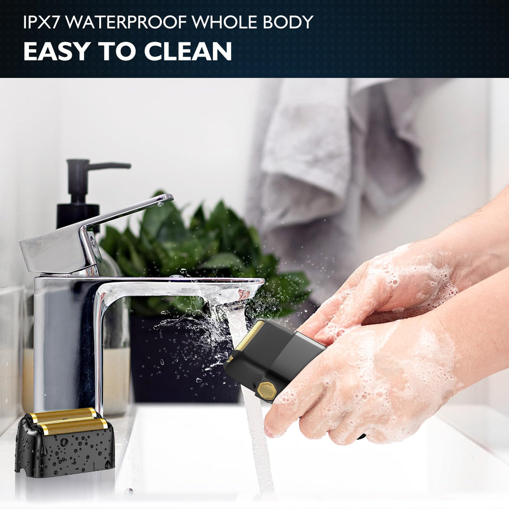 Bazivve shaver IPX7 waterproof for wet or dry shaving