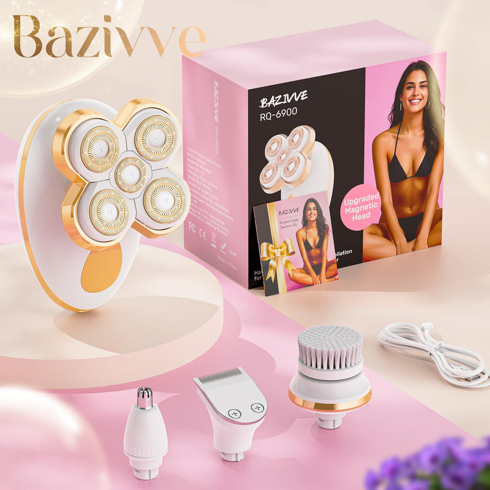 Bazivve gold-tone compact shaver fits daily rituals.