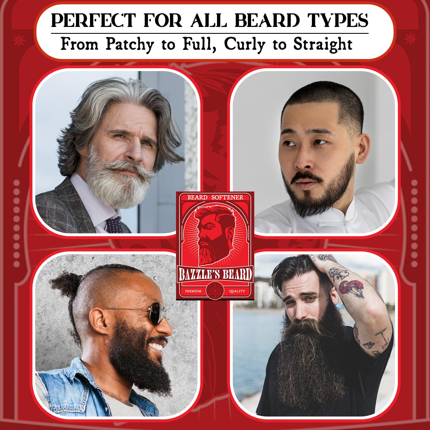 Brillo natural de la barba con Bazzle's Beard Softener.