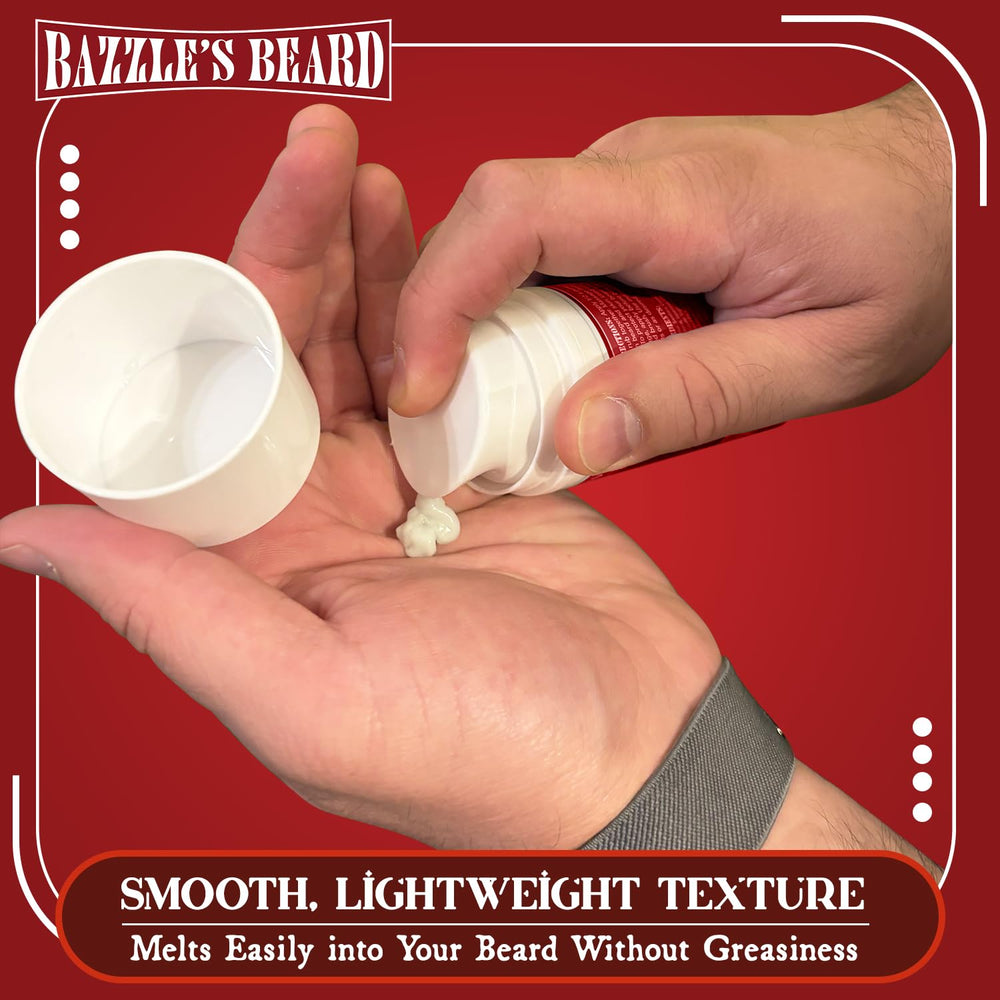 Bazzle's Beard Softener packaging shown as gift-ready grooming essential