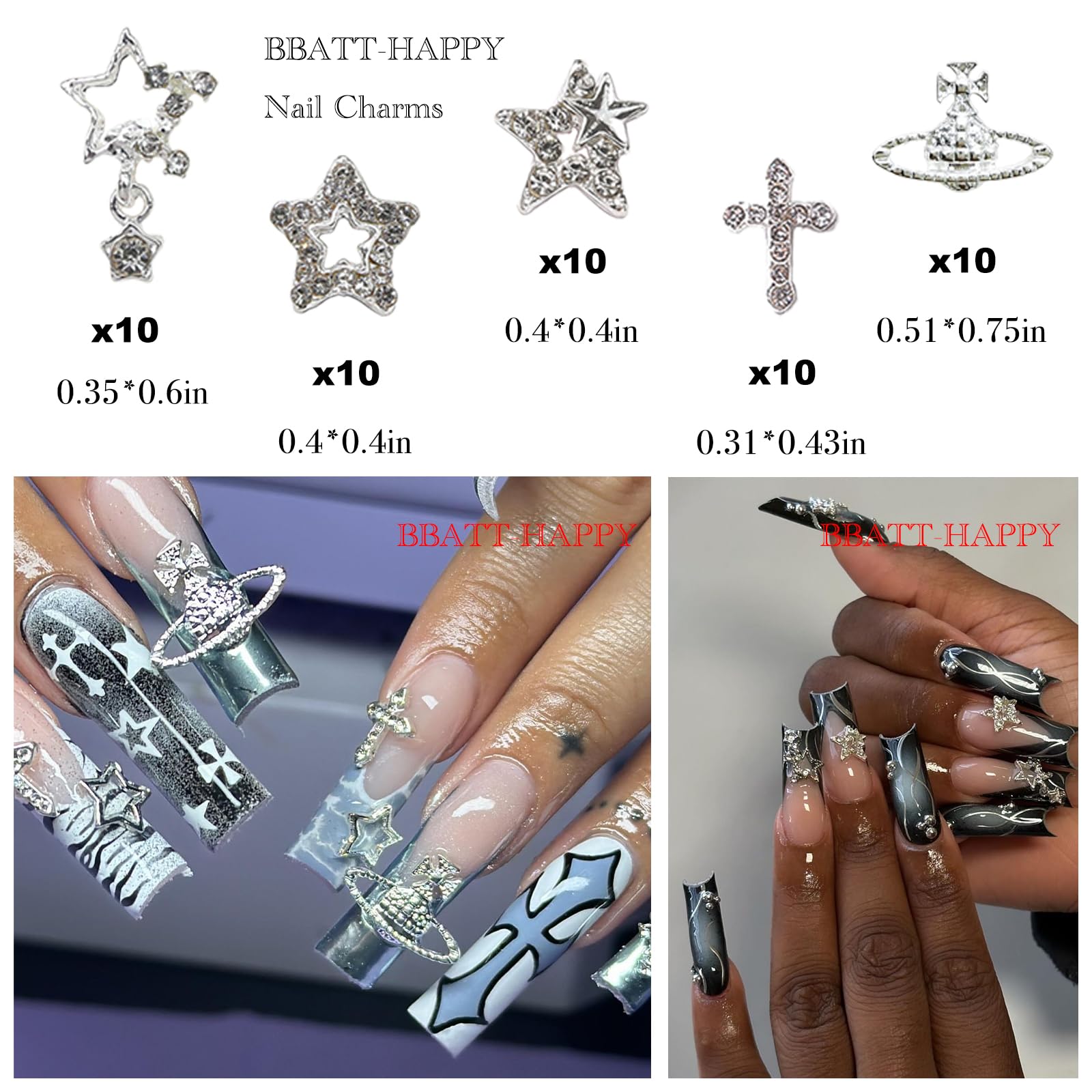 BBATT-HAPPY nail charms pin billiards closeup displays playful shapes for crafts.