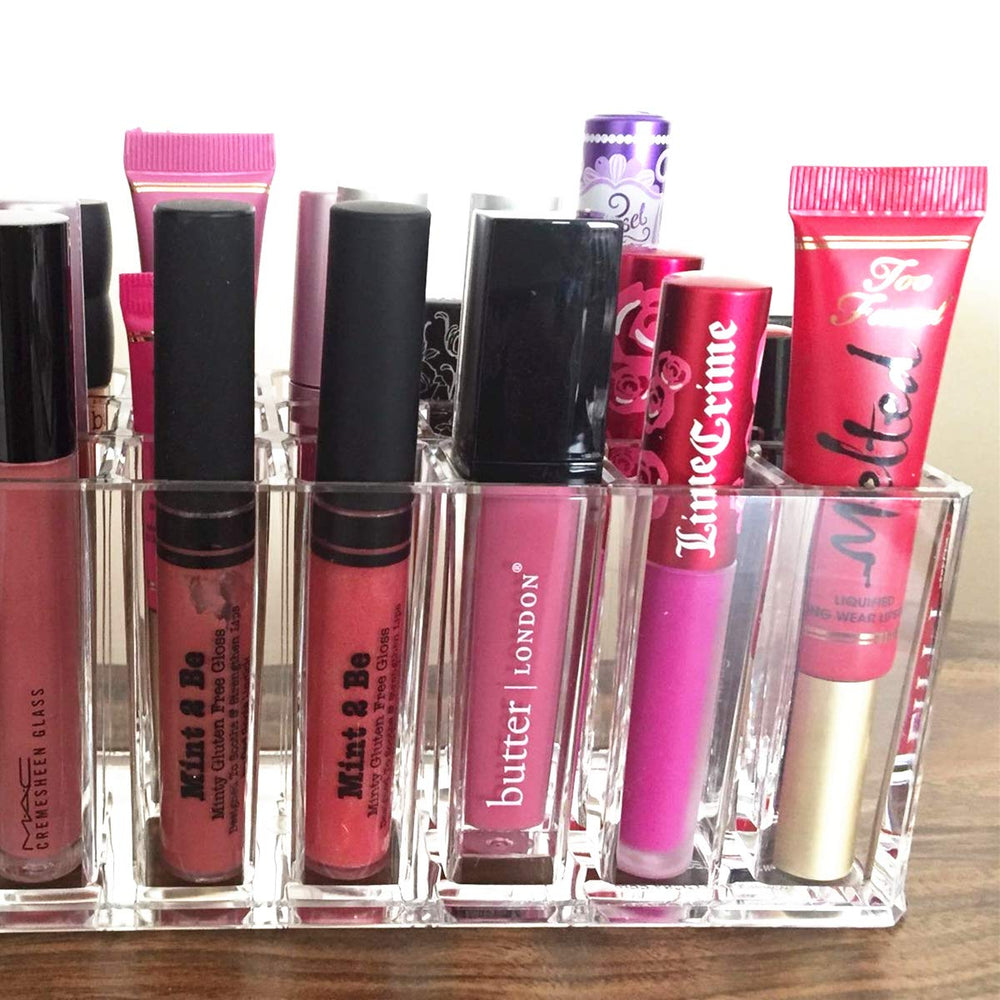 BBDOU 24-slot lip gloss holder clutters-free vanity setup.