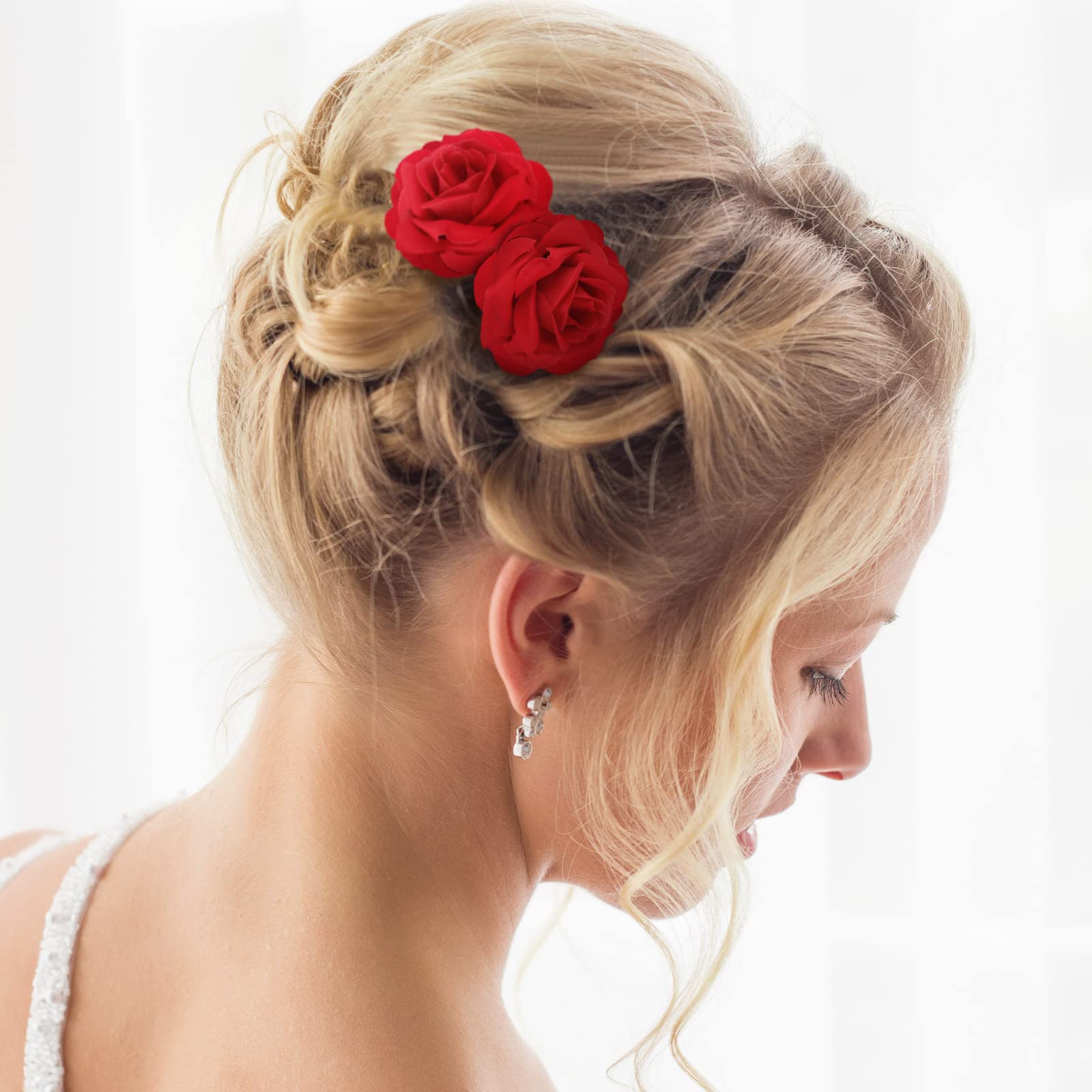 BBTO mexican flower clip rose red for vibrant party or bridal styling