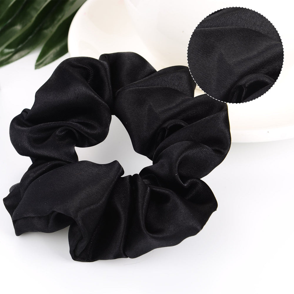 BBTO satin scrunchies black gift-ready pack emphasizes timeless elegance and versatile gifting