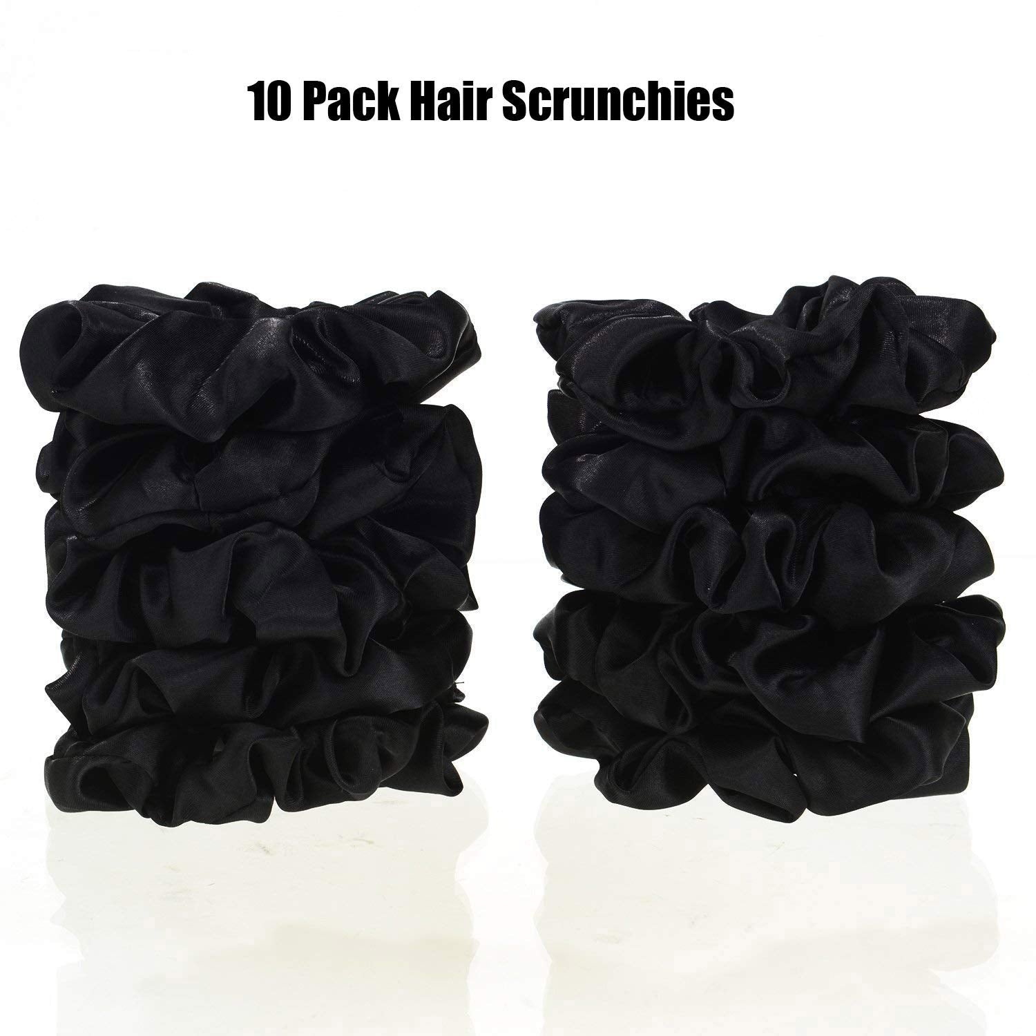 BBTO satin scrunchies black on wrist displays casual style and easy accessorization