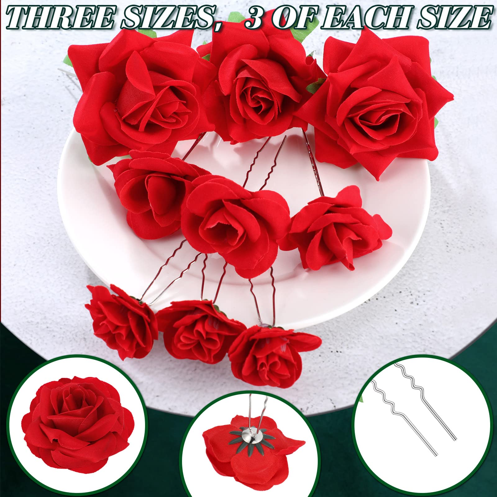 BBTO wedding rose clip for updo accents and festive celebrations