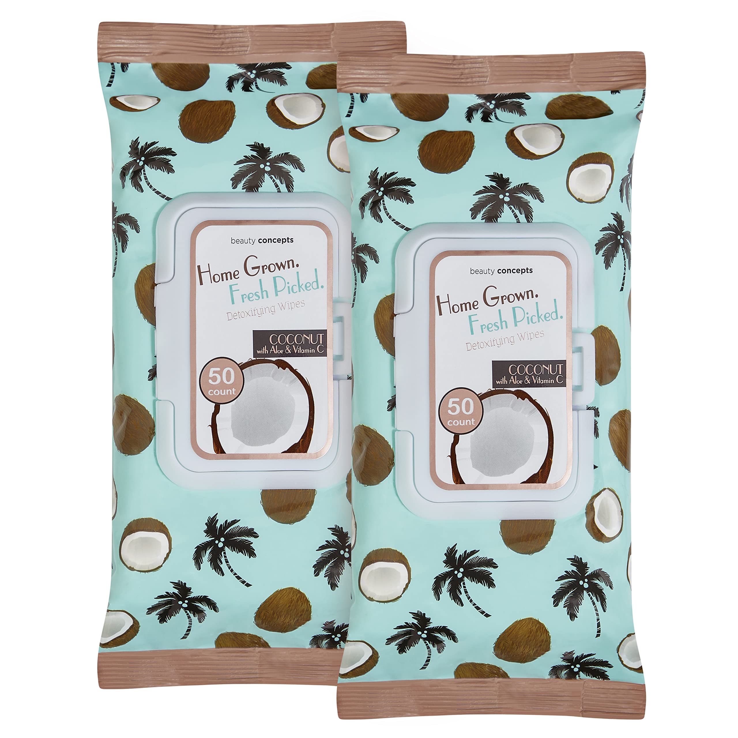 B.C Beauty Concepts makeup remover wipes coconut towelettes close-up showing gentle cleansing action