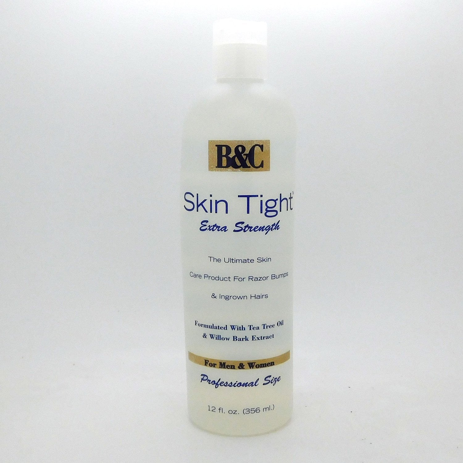 B&C Skin Tight Extra Strength bottle for razor bumps and ingrown hairs, soothing daily use.