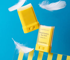 BC233 California Aloe Fresh Sun Stick application illustrates easy reapplication over makeup.