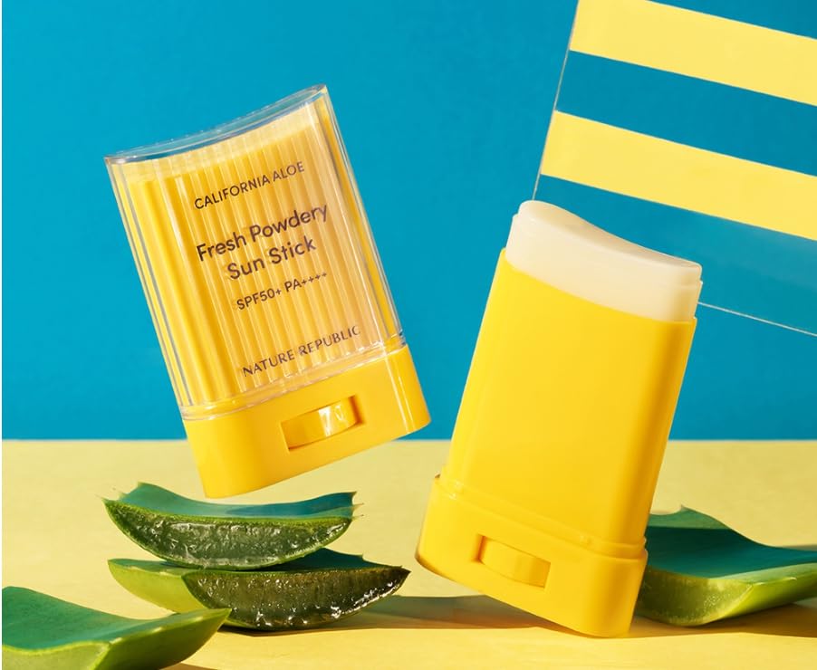 BC233 California Aloe Fresh Sun Stick texture close-up showing powdery, invisible finish.
