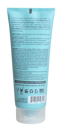 BCL SPA Critical Repair Cream texture close-up shows creamy, fast-absorbing formula for dry skin relief.