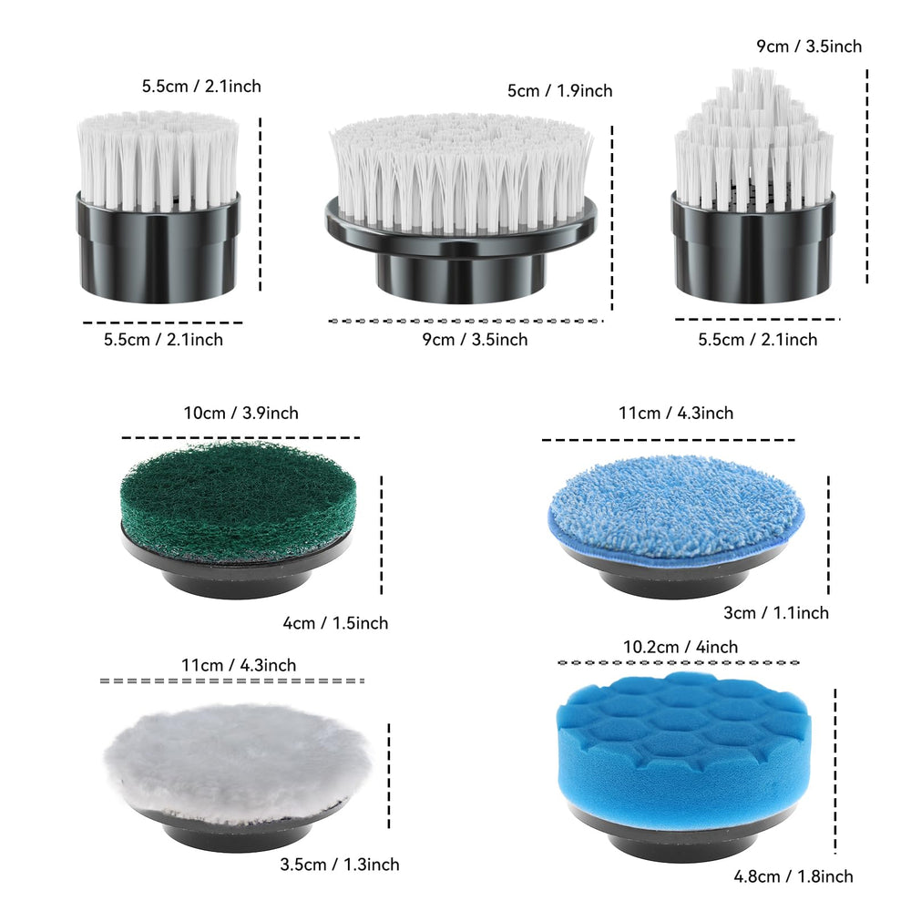 BCQDOL spin-scrubber conner-brush corner cleaning head for tight gaps around faucets and grout.