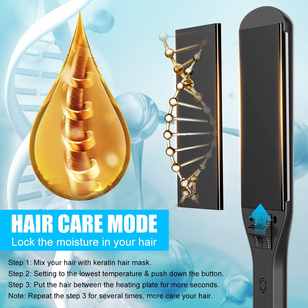 Bcway hair-care mode active at low temperature for gentle styling routine.