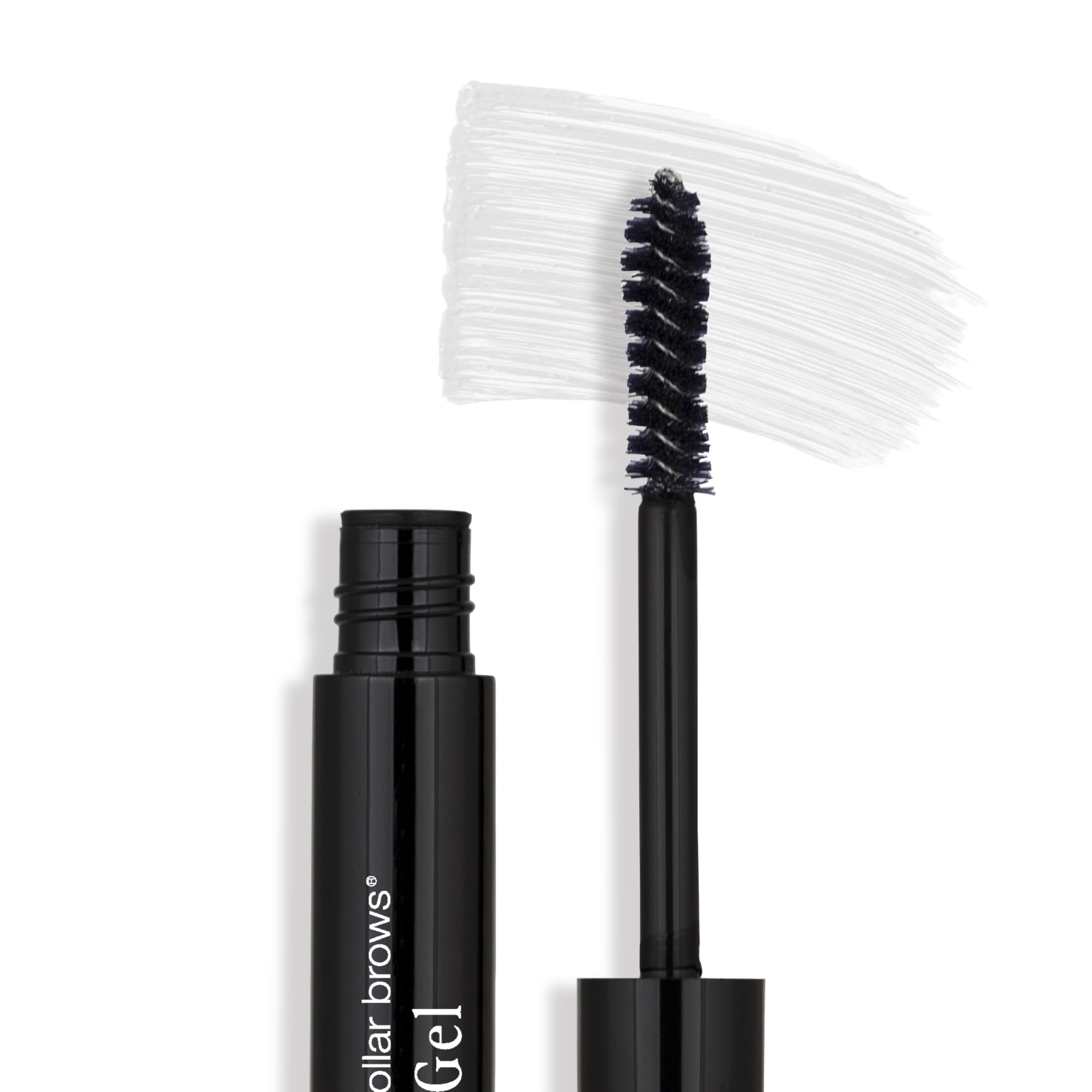 BDB Eyebrow Gel clear bottle close-up showing simple brow control