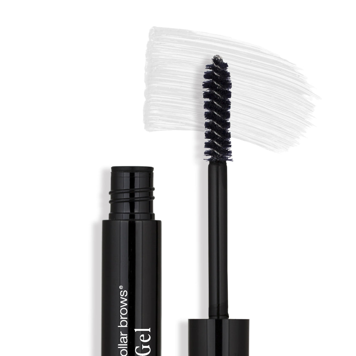 BDB Eyebrow Gel clear bottle close-up showing simple brow control