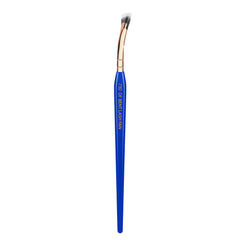 Bdellium Tools Golden Triangle 730 Bent Mascara Fan with blue handle for precise application.