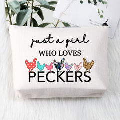 BDPWSS just a girl who loves peckers print bag adds fun, practical storage.