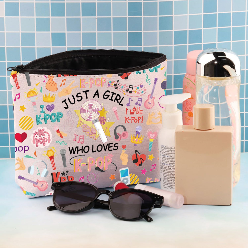 BDPWSS K-Pop makeup bag care instructions: cold wash, line dry.