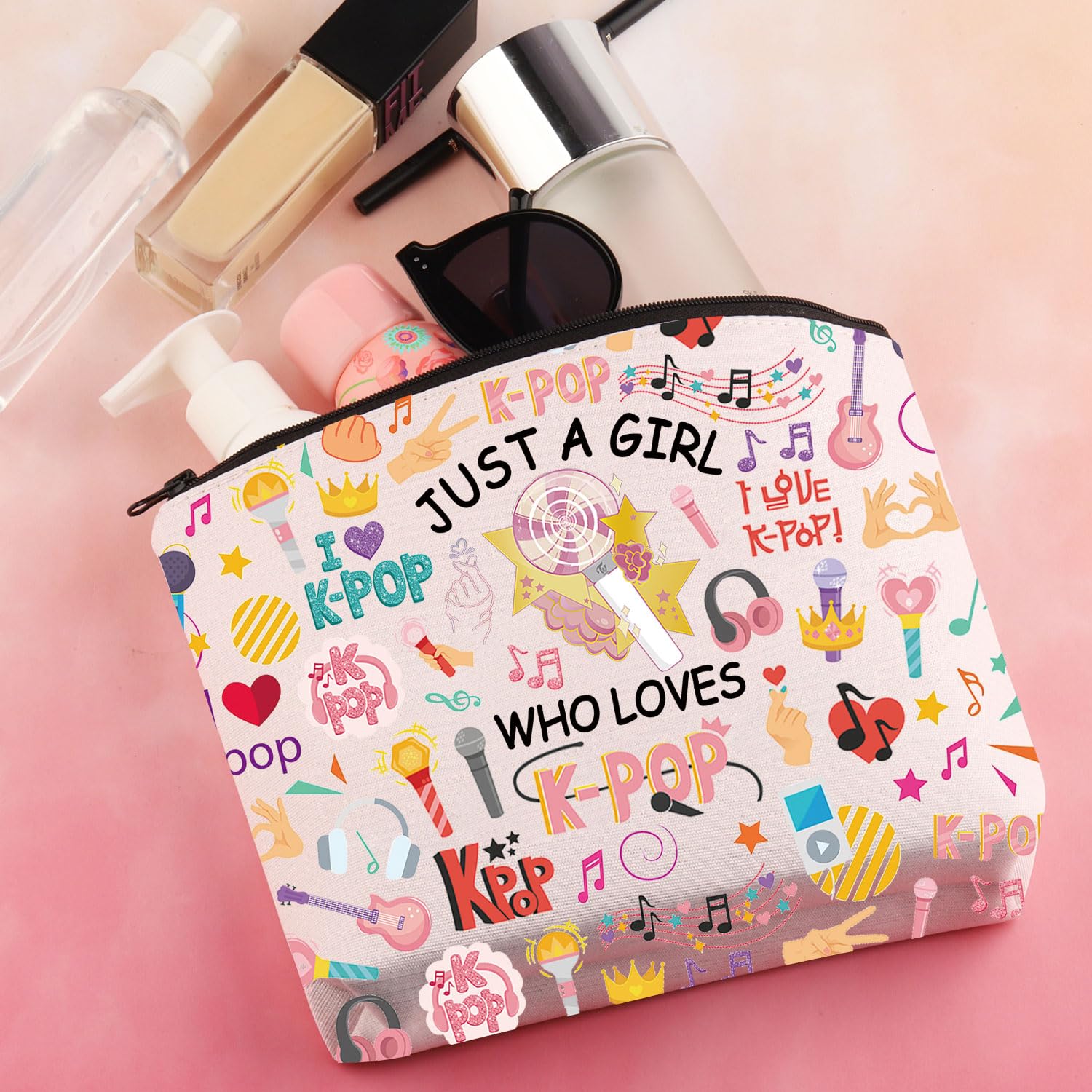 BDPWSS K-Pop makeup bag in travel setup for on-the-go use.