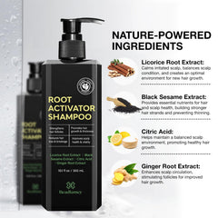 Beadlamey Root Activator Shampoo pump-dispense for convenient everyday use.