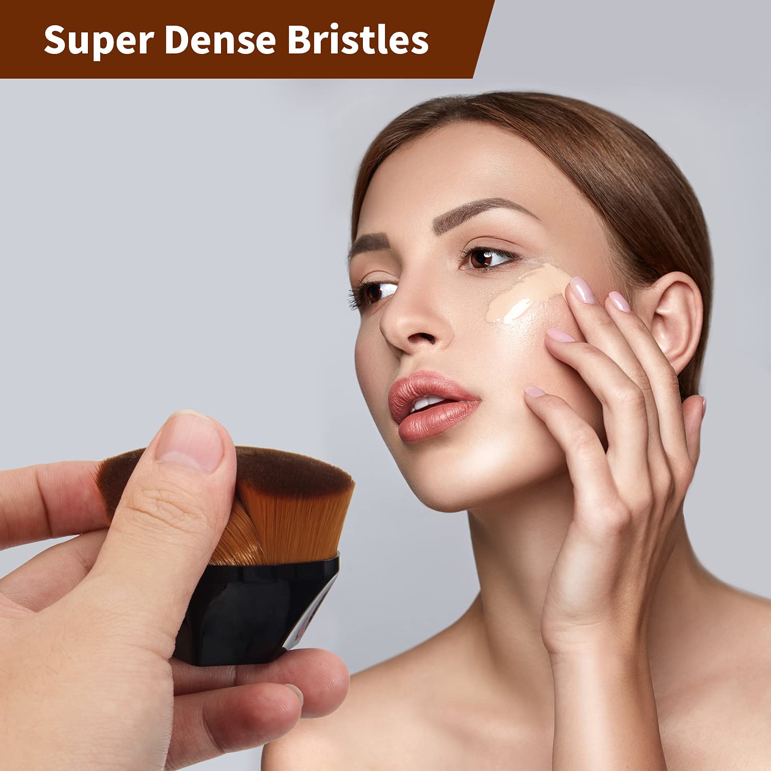 BEAHOT four-pack foundation brush flat-top travel kabuki nose-mouth detail for precision.
